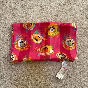 Elaine Gold Pink Floral Patterned Spring Oblong Scarf